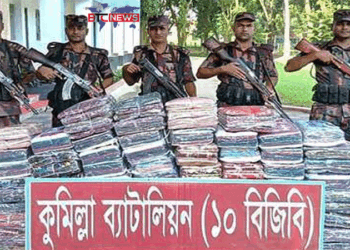 কুমিল্লায় কোটি টাকার ভারতীয় পোশাক সামগ্রী-মোবাইল ডিসপ্লে জব্দ